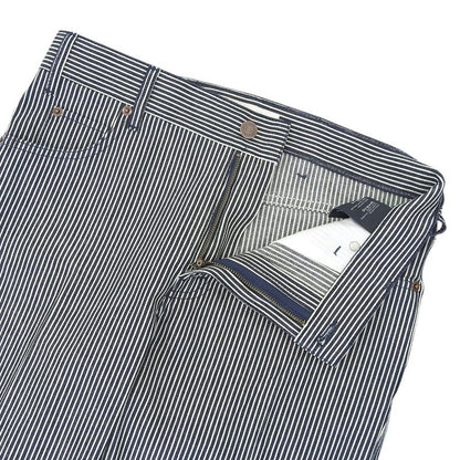 Celine N988098v Cotton Hickory Stripe Flared Denim Pants Navy White 27 Made In