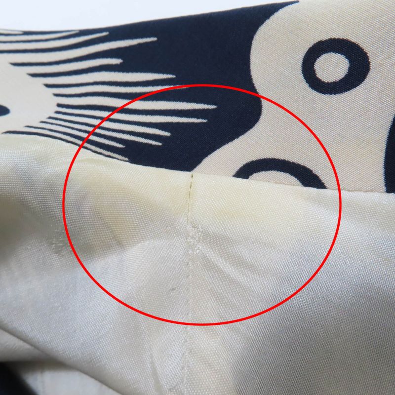 CHANEL Vintage Coco Mark Patterned 90's 100% Silk Long Sleeve Dress Beige