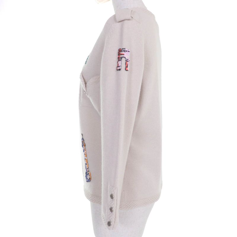 CHANEL Vintage 06C P27653v20072 100% Cashmere Coco Mark Sequin Embroidery Knit