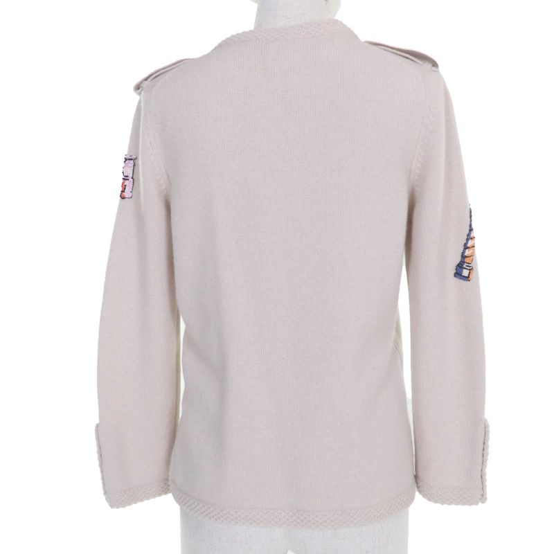 CHANEL Vintage 06C P27653v20072 100% Cashmere Coco Mark Sequin Embroidery Knit
