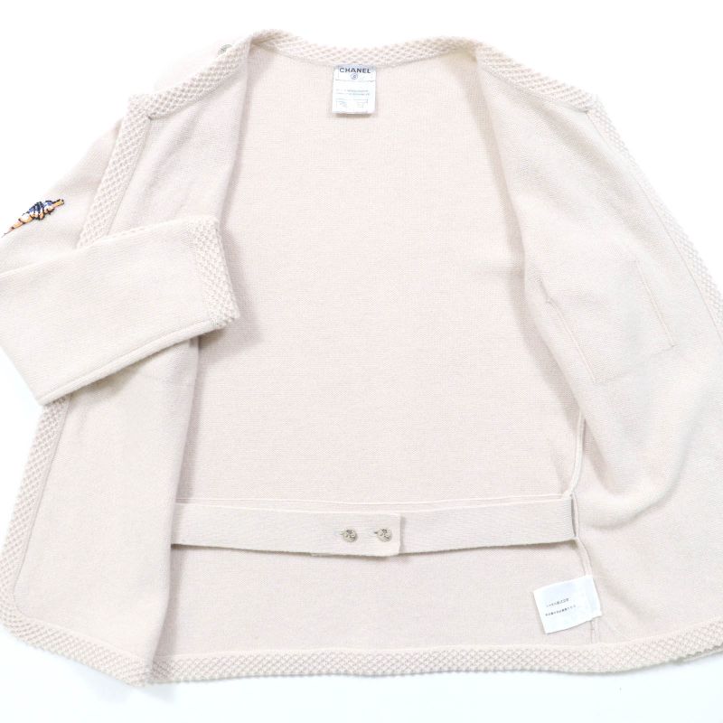 CHANEL Vintage 06C P27653v20072 100% Cashmere Coco Mark Sequin Embroidery Knit