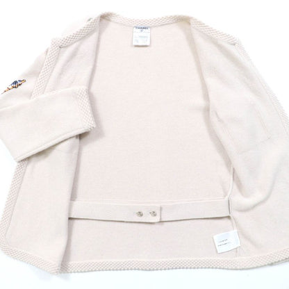 CHANEL Vintage 06C P27653v20072 100% Cashmere Coco Mark Sequin Embroidery Knit