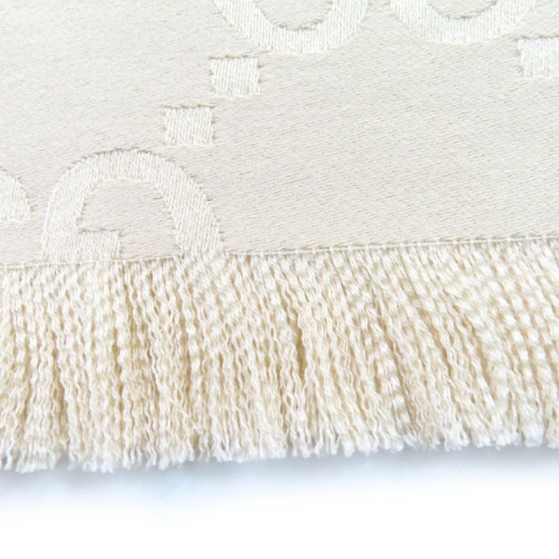 Gucci 795551 Wool Silk GG Jacquard Large Blanket Shawl Beige 135 X 180cm