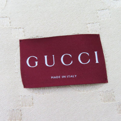 Gucci 795551 Wool Silk GG Jacquard Large Blanket Shawl Beige 135 X 180cm