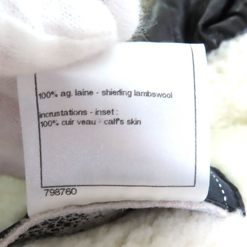 CHANEL P42361 Mouton Cowhide Leather Use Hooded Coco Mark Toggle Button Mouton