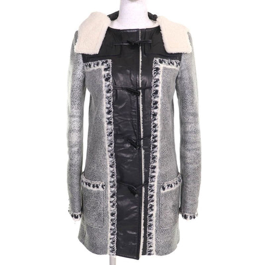 CHANEL P42361 Mouton Cowhide Leather Use Hooded Coco Mark Toggle Button Mouton