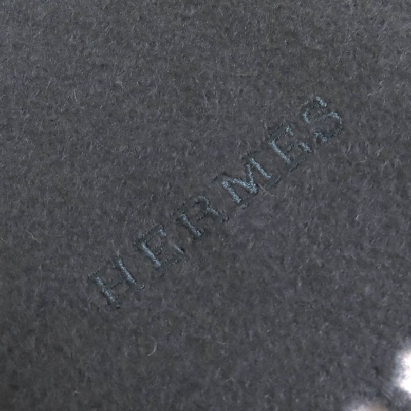 Hermes 100% Cashmere Logo Embroidery Fringe Super Large Shawl