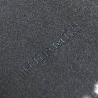 Hermes 100% Cashmere Logo Embroidery Fringe Super Large Shawl