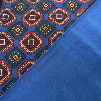 CHANEL Vintage 100% Silk Logo Total Print Carré 140 Size Scarf Blue Red Made In