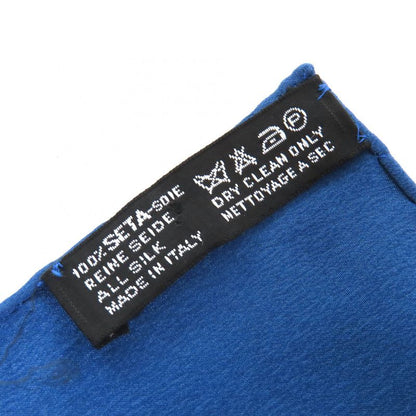 CHANEL Vintage 100% Silk Logo Total Print Carré 140 Size Scarf Blue Red Made In