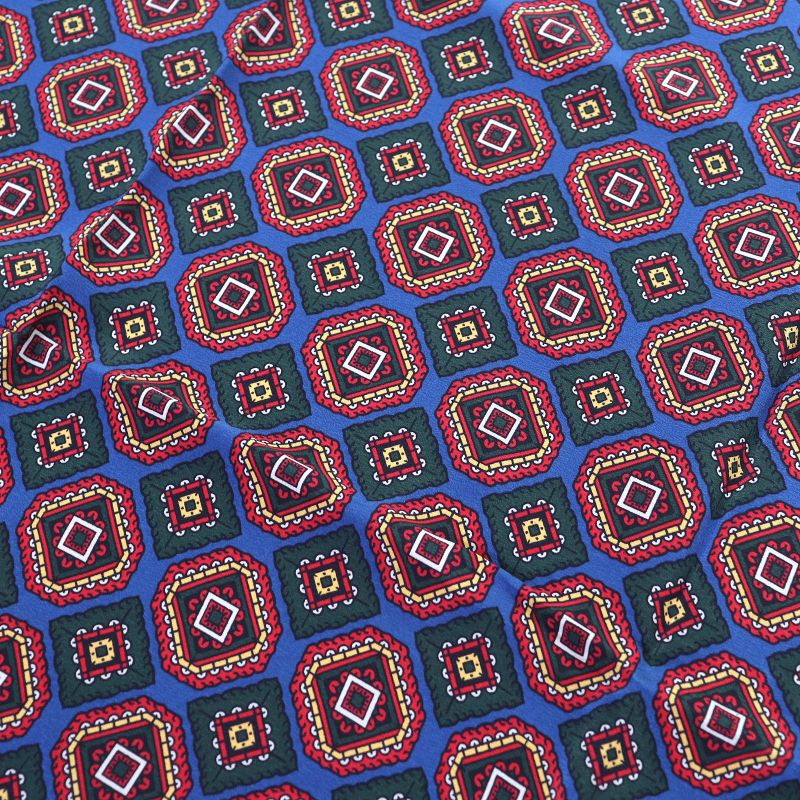 CHANEL Vintage 100% Silk Logo Total Print Carré 140 Size Scarf Blue Red Made In