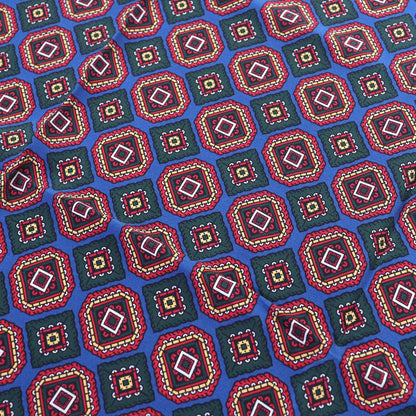 CHANEL Vintage 100% Silk Logo Total Print Carré 140 Size Scarf Blue Red Made In