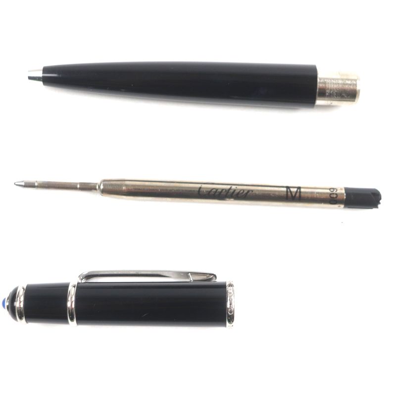 Cartier Diabolo De Cartier Ballpoint Pen With Colored Stones Engraved Logo
