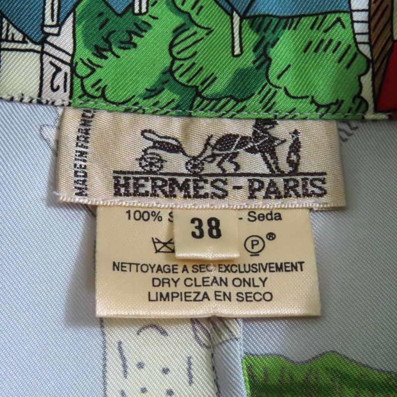 Hermes Vintage Mont Saint Michel MONT Sainct Michel 100% Silk All Over Pattern