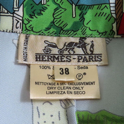 Hermes Vintage Mont Saint Michel MONT Sainct Michel 100% Silk All Over Pattern