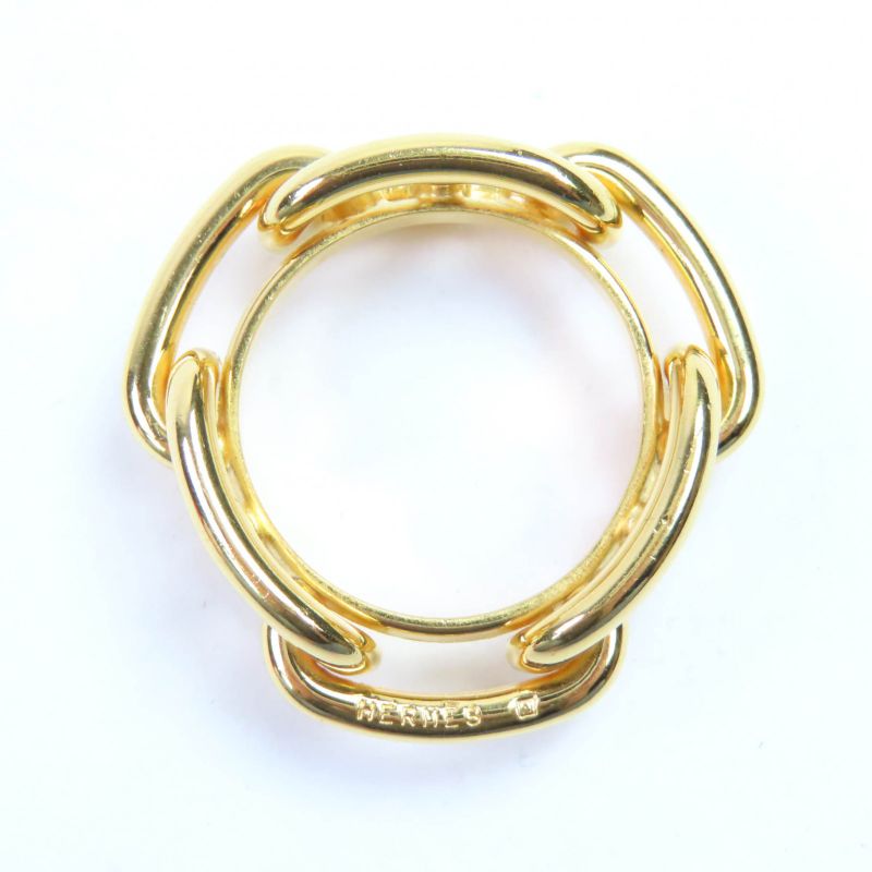 Hermes Lugate Chaine D'ancre GP Scarf Clasp Scarf Ring Gold With Box Ladies