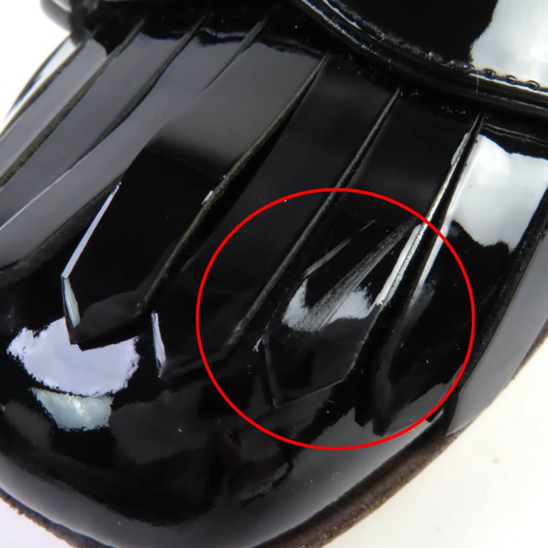 Gucci 474510 GG Marmont Quilted Patent Leather Pumps Black 36.5 With Box Made