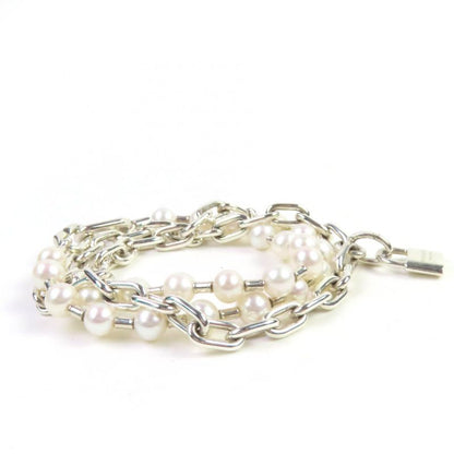 Tiffany & Co Hardware Pearl Lock Bracelet Medium Ag925 Silver With