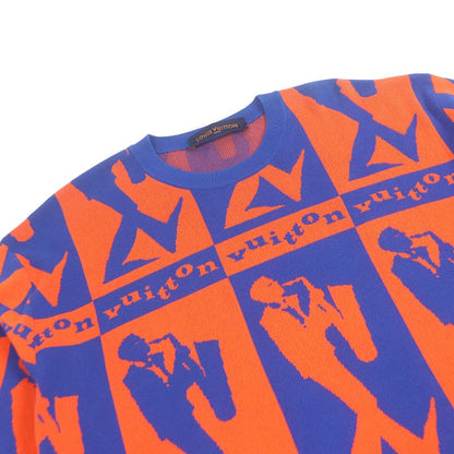 Louis Vuitton 23SS Jazz Flyer 100% Cotton Short Sleeve Knit Orange Blue XL