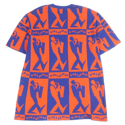 Louis Vuitton 23SS Jazz Flyer 100% Cotton Short Sleeve Knit Orange Blue XL