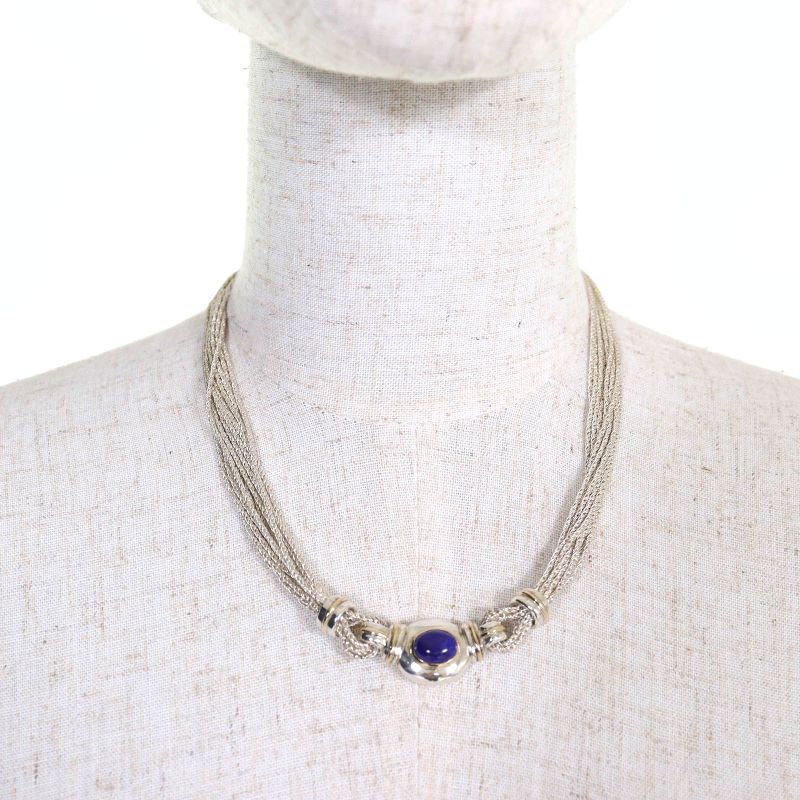 Tiffany & Co Vintage Multi-strand Necklace Rare Sv925 Lapis Lazuli Accessory