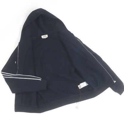 Hermes 24SS Run H 100% Cotton Sidelined Lined H Logo Zip Hoodie Navy S Made In