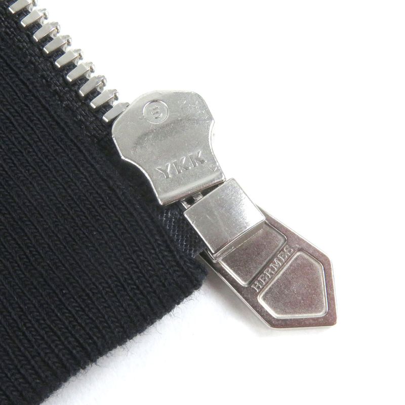 Hermes 24SS Run H 100% Cotton Sidelined Lined H Logo Zip Hoodie Navy S Made In