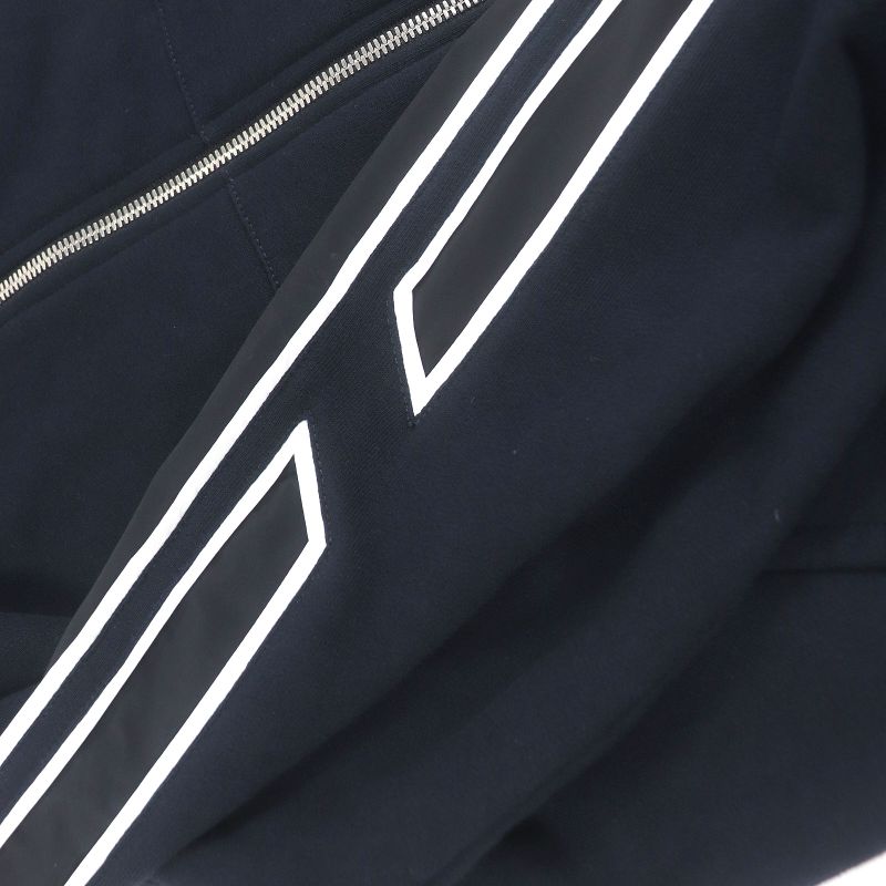 Hermes 24SS Run H 100% Cotton Sidelined Lined H Logo Zip Hoodie Navy S Made In