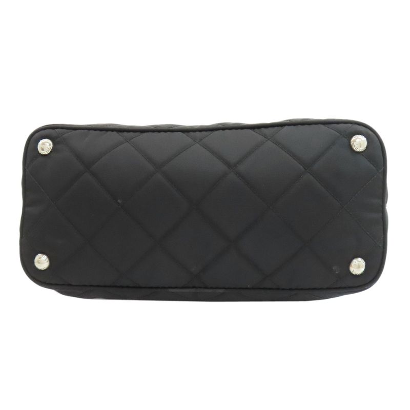 Prada Logo Hardware Chain Shoulder Tote Bag Nylon Women