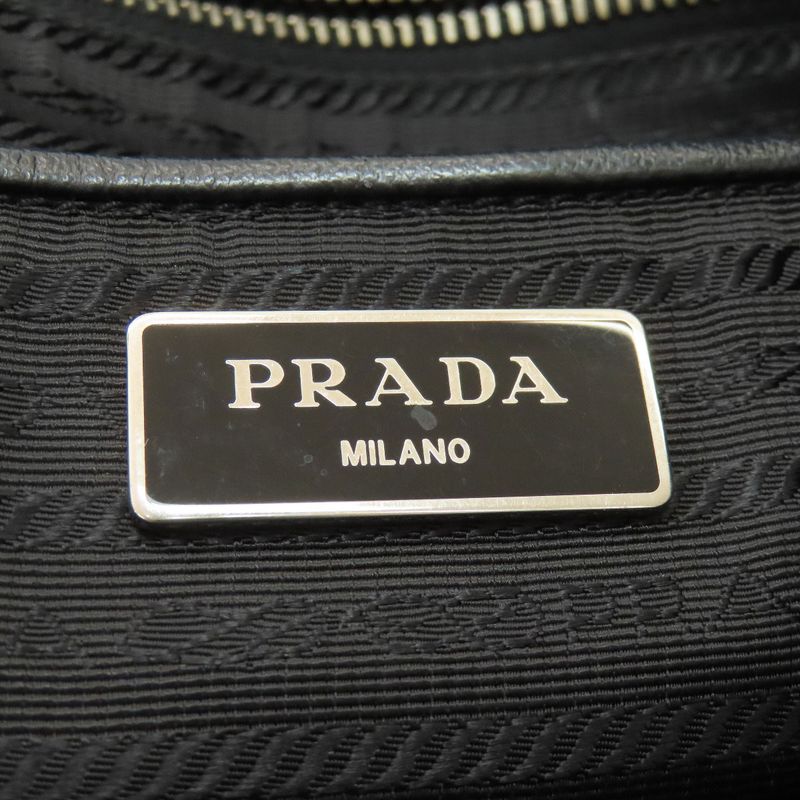 Prada Logo Hardware Chain Shoulder Tote Bag Nylon Women