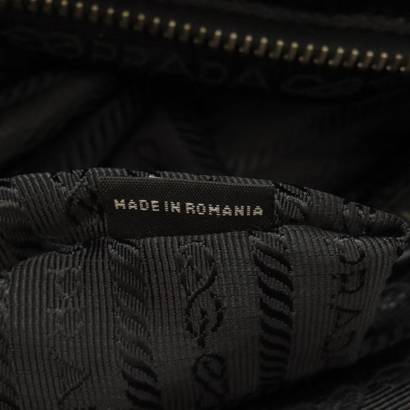 Prada Logo Hardware Chain Shoulder Tote Bag Nylon Women