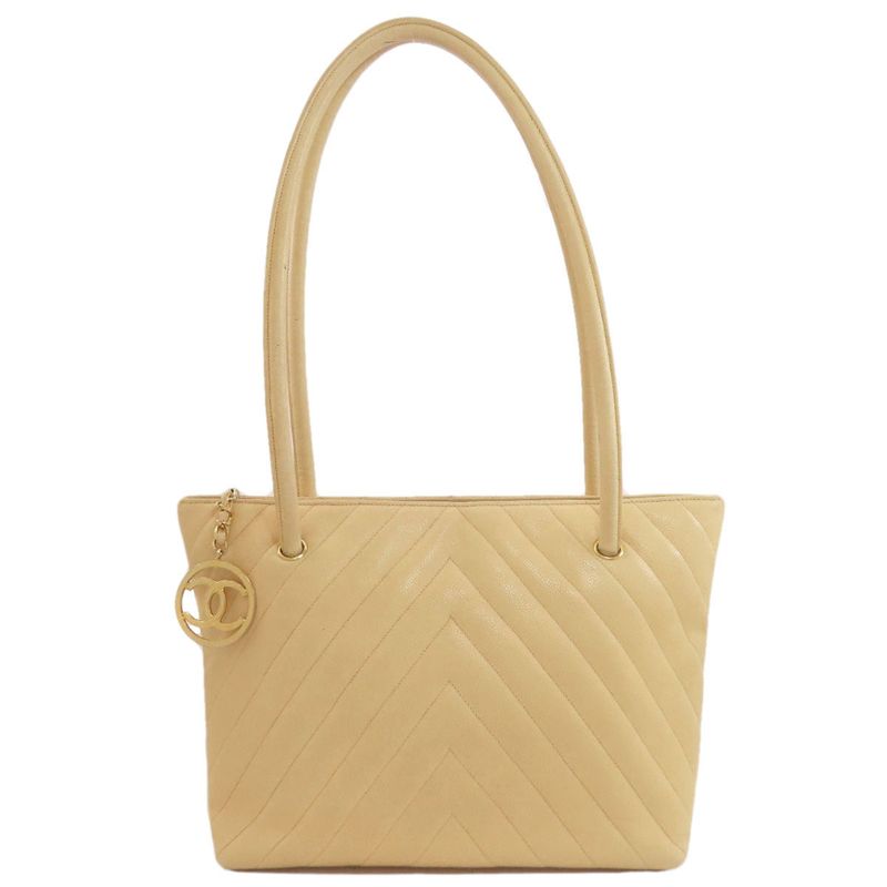Chanel V-stitch Tote Bag Grained Calfskin Women