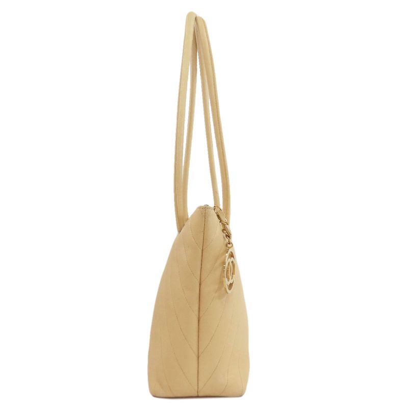 Chanel V-stitch Tote Bag Grained Calfskin Women