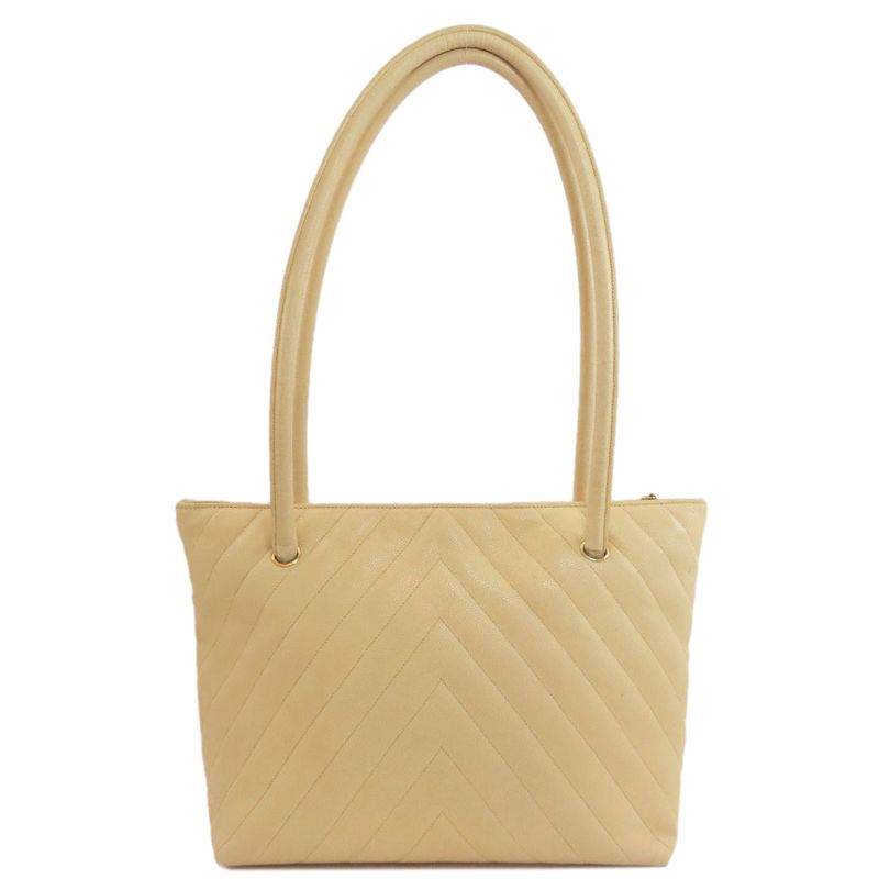 Chanel V-stitch Tote Bag Grained Calfskin Women