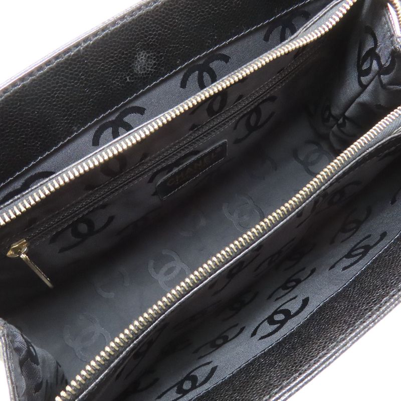 Chanel Coco Mark Gold Hardware Handbag Grained Calfskin Women