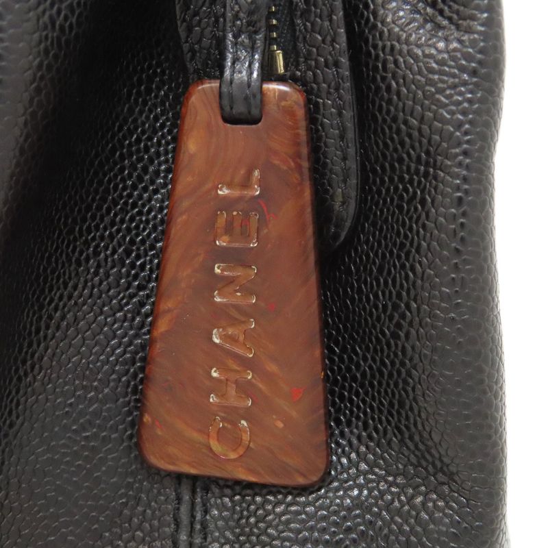 Chanel Coco Mark Gold Hardware Handbag Grained Calfskin Women