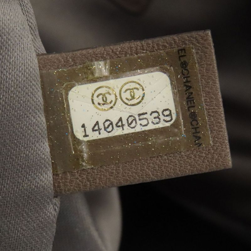 Chanel Chain Tote Coco Mark Silver Hardware Tote Bag Calf Women