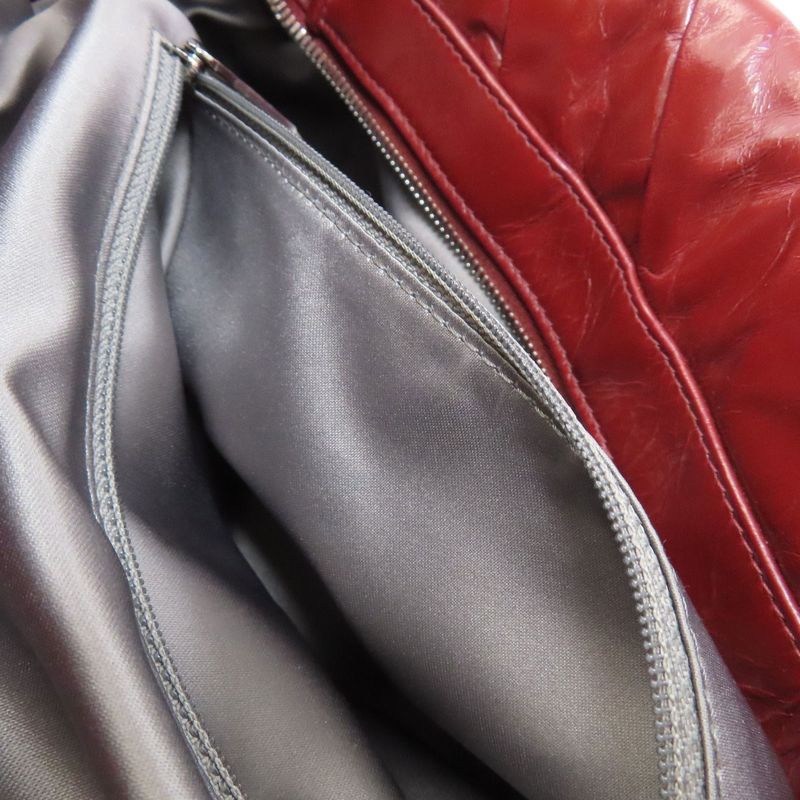 Chanel Chain Tote Coco Mark Silver Hardware Tote Bag Calf Women