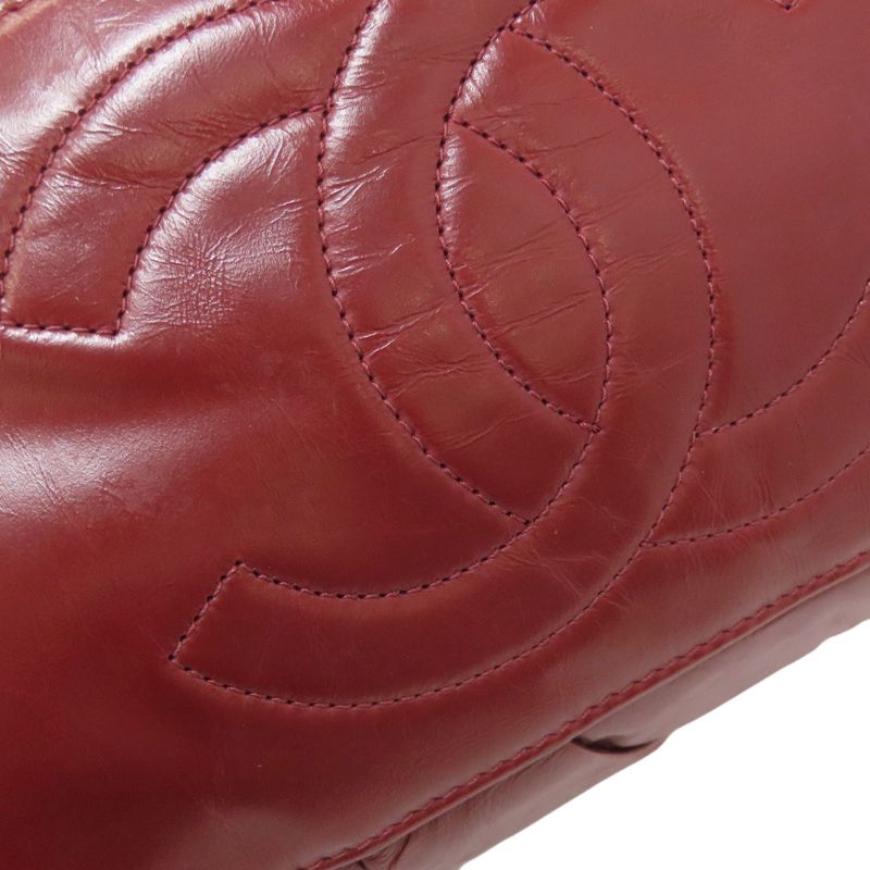 Chanel Chain Tote Coco Mark Silver Hardware Tote Bag Calf Women