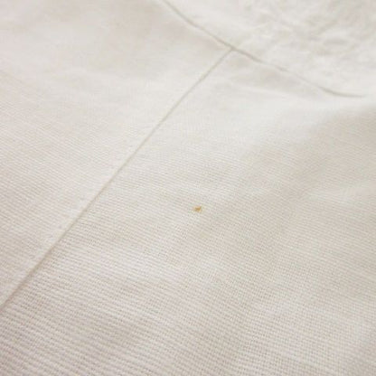 Christian DIOR Sports Short Sleeve Blouse Shirt No Collar French Sleeve Linen