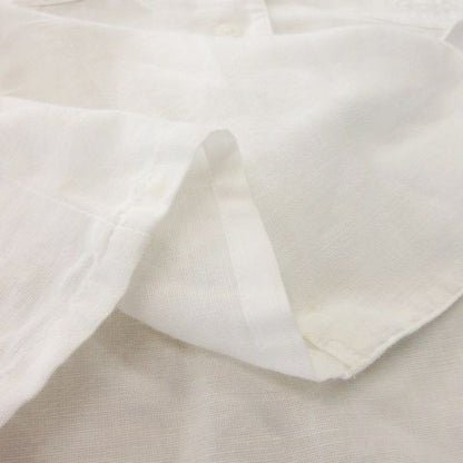 Christian DIOR Sports Short Sleeve Blouse Shirt No Collar French Sleeve Linen