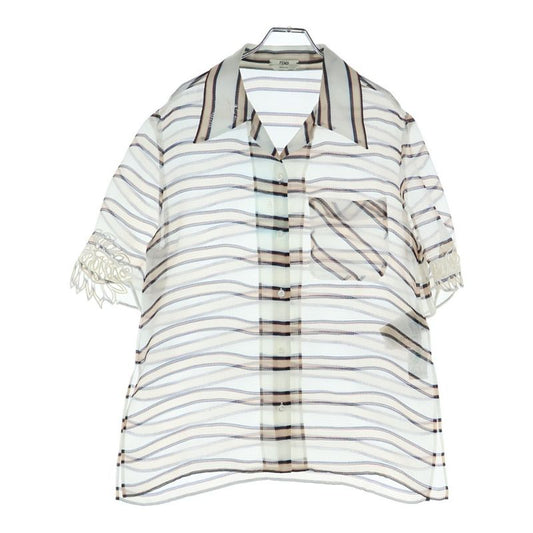 Fendi Striped Sheer Shirt Sheer Women's Fs6989 A2LB