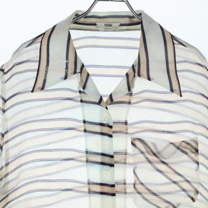Fendi Striped Sheer Shirt Sheer Women's Fs6989 A2LB