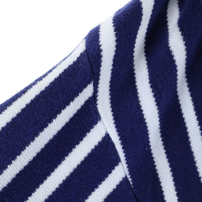 Christian Dior V-neck Striped Knitted Sweater Blue/white
