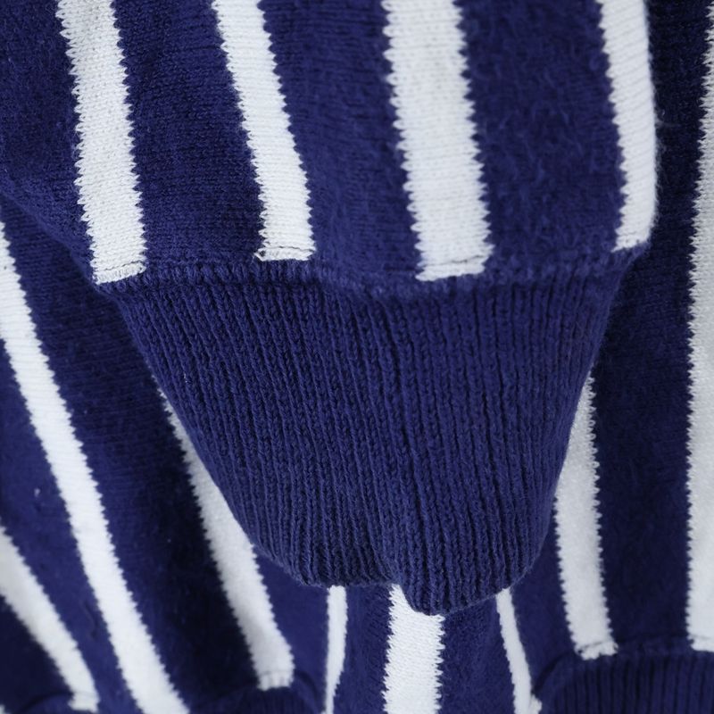 Christian Dior V-neck Striped Knitted Sweater Blue/white