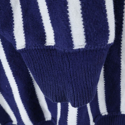 Christian Dior V-neck Striped Knitted Sweater Blue/white