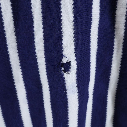Christian Dior V-neck Striped Knitted Sweater Blue/white
