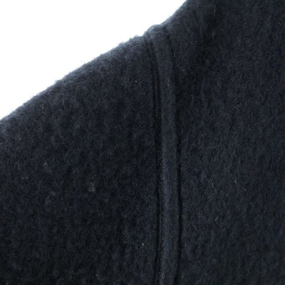 Hermes 22AW Leather Piping Cashmere Zip-up Hooded Jacket Black