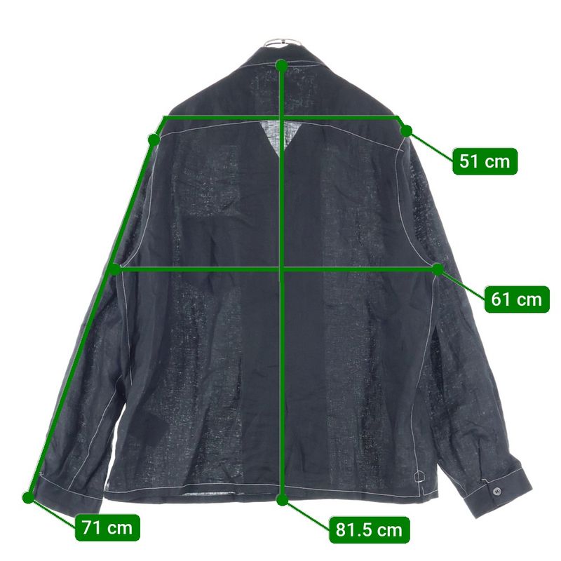 Prada 25SS Triangle Logo Stitching Open Collar Long Sleeve Shirt Black Ucn441