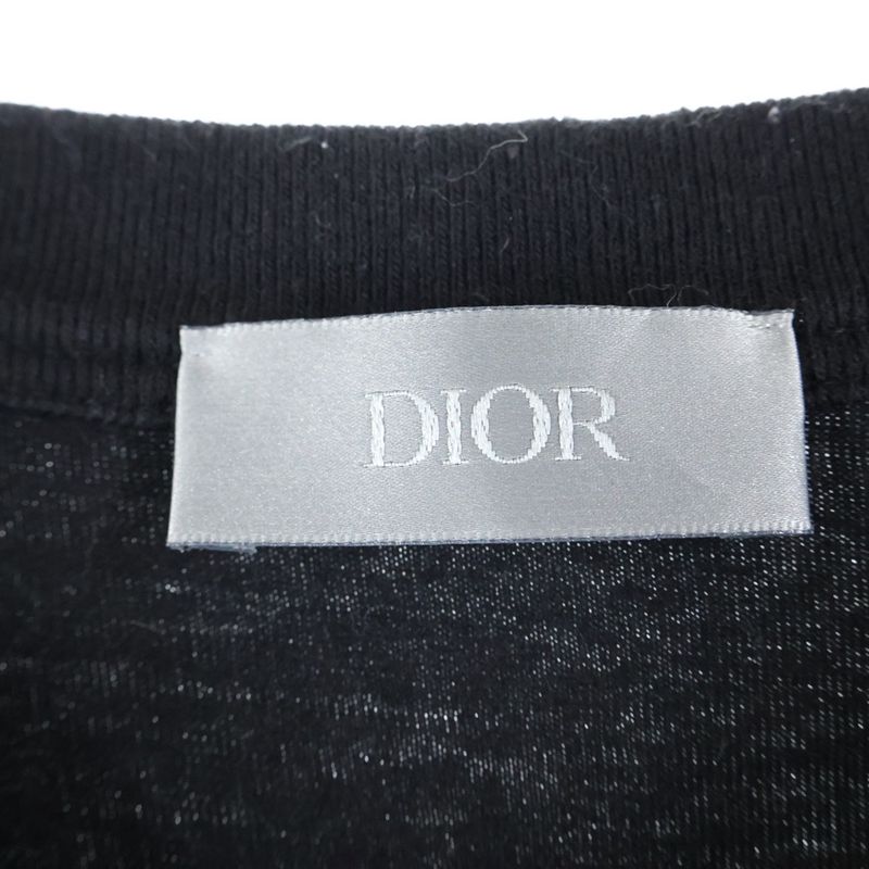 DIOR × ERL Lame Logo Embroidery Crew Neck Short Sleeve T-shirt Cut And Sewn